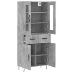 vidaXL Buffet haut Gris béton 69 5x34x180 cm Bois d'ingénierie