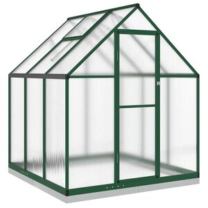 vidaXL Serre avec cadre de base vert 169x169x202 cm aluminium