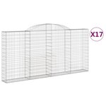 vidaXL Paniers à gabions arqués 17 Pièces 300x30x140/160 cm fer galvanisé