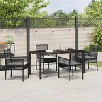 vidaXL Ensemble de salle à manger pour jardin 5 Pièces Noir Poly rotin