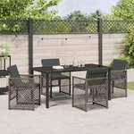 vidaXL Ensemble de salle à manger pour jardin 5 Pièces Gris polyrotin
