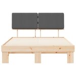 vidaXL Cadre de lit avec tête de lit rembourrée Gris foncé
