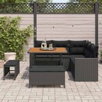 vidaXL Ensemble de canapé de jardin 8 Pièces Noir polyrotin