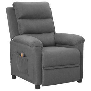 vidaXL Fauteuil de massage Gris clair Tissu