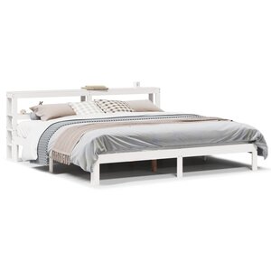vidaXL Cadre de lit avec tête de lit sans matelas blanc 200x200 cm