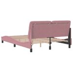 vidaXL Cadre de lit avec LED sans matelas rose 120x200 cm velours