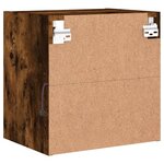 vidaXL Table de chevet murale avec lumières LED chêne fumé