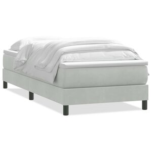 vidaXL Sommier à lattes de lit et matelas gris clair 90x220 cm velours