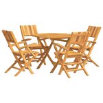 vidaXL Ensemble à manger de jardin 5 Pièces Bois de teck massif