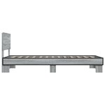 vidaXL Cadre de lit sonoma gris 75x190 cm bois d'ingénierie et métal