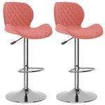 vidaXL Tabourets de bar lot de 2 rose velours