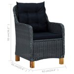 vidaXL Chaises de jardin avec coussins lot de 2 Résine tressée