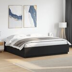 vidaXL Cadre de lit avec lumières LED noir 180x200 cm bois ingénierie