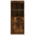 vidaXL Buffet avec lumières LED chêne fumé 41x37x100 cm