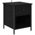 vidaXL Cabinet de chevet avec tiroir 2 Pièces Chêne noir 40 x 42 x 50 cm