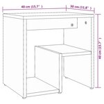 vidaXL Table de chevet Sonoma gris 40x30x40 cm Bois d'ingénierie