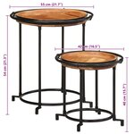vidaXL Ensemble de table d'appoint 2 Pièces bois massif d'acacia
