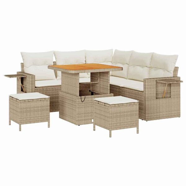 vidaXL Ensemble de canapé de jardin avec coussin 8 Pièces beige et crème