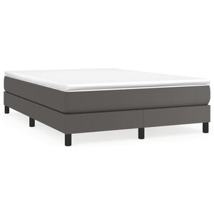 vidaXL Sommier à lattes de lit avec matelas Gris 140x190 cm Similicuir