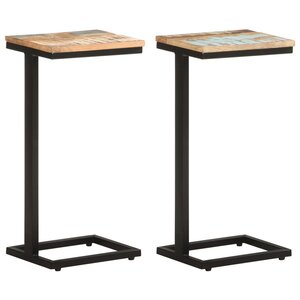 vidaXL Tables d'appoint 2 Pièces 31 5x24 5x64 5 cm Bois de récupération