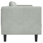 vidaXL Canapé avec coussins 2 places gris clair velours