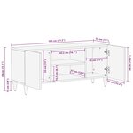 vidaXL Meuble TV Marron 105 x 33.5 x 46 cm Bois de manguier massif
