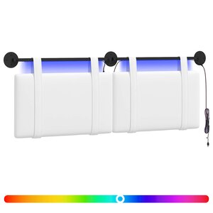 vidaXL Tête de lit suspendue Avec lumière LED Blanc Tissu
