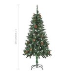 vidaXL Sapin de Noël artificiel pré-éclairé et pommes de pin 150 cm