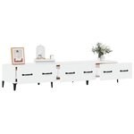 vidaXL Meuble TV Blanc brillant 150x34 5x30 cm Bois d'ingénierie