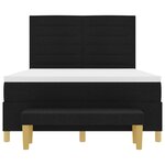 vidaXL Lit à Sommier avec Matelas & Banc Noir 140x200 cm Tissu