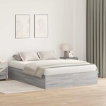 vidaXL Cadre de lit Sonoma gris 190 x 140 x 31 5 cm Bois d'ingénierie
