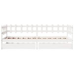 vidaXL Lit de jour et tiroirs sans matelas blanc 80x200 cm bois massif