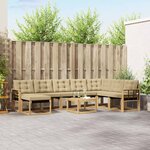 vidaXL Ensemble de canapés d'extérieur 9 Pièces Blanc et Beige
