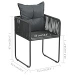 vidaXL Salon de jardin 7 Pièces PVC Résine tressée Noir