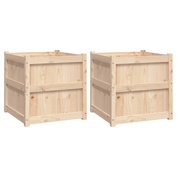 vidaXL Jardinières 2 Pièces bois de pin massif