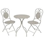 vidaXL Mobilier de bistro 3 Pièces Acier Gris