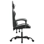 vidaXL Chaise de jeu pivotante Noir et blanc Similicuir