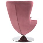vidaXL Fauteuil pivotant en forme d'œuf avec coussin Rose Velours