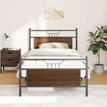 vidaXL Cadre de lit sans matelas chêne marron 107x203 cm