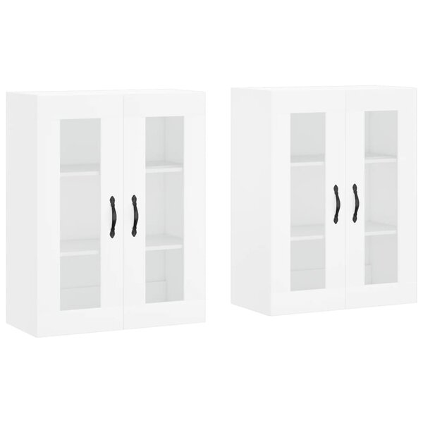 vidaXL Armoires murales 2 Pièces blanc bois d'ingénierie