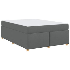 vidaXL Cadre de lit avec matelas Gris foncé 160 x 200 cm tissu