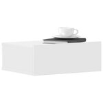 vidaXL Table de chevet flottante Blanc 40x30x15 cm Bois d'ingénierie