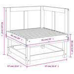 vidaXL Canapé d'angle de jardin bois de pin massif