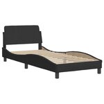 vidaXL Lit avec matelas noir 90x200 cm velours