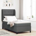 vidaXL Lit box spring avec matelas Gris foncé 90x200 cm en tissu