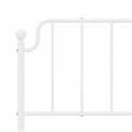 vidaXL Tête de lit métal blanc 180 cm