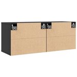 vidaXL Armoires murales 2 Pièces Noir 45x30x35 cm Bois de pin massif