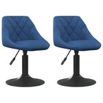 vidaXL Chaises pivotantes à manger lot de 2 bleu velours