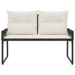 vidaXL Banc extérieur 2 -Seater 4 pc 110 x 59 x 82 cm polyrotin