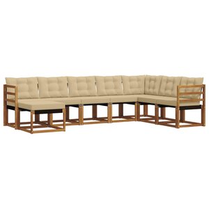 vidaXL Ensemble de canapés d'extérieur 8 pc Naturel et Beige